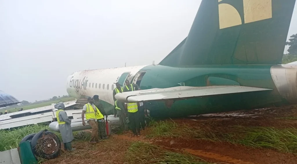Miraculous Escape: 68 Safe as Enugu Airlines flight overshoots runway at Benin Airport