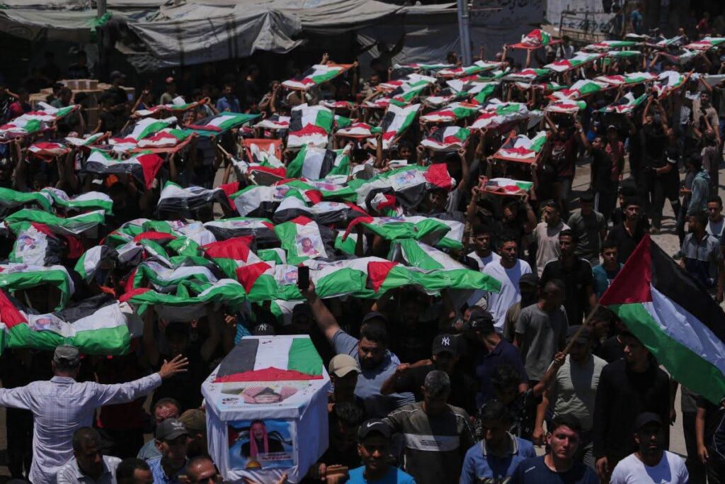 Mass funeral held in Gaza City for 112 victims recovered from Sabra rubble